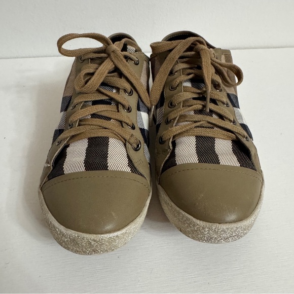 Burberry Nova Check Vulcanized Tan low cut Sneakers sz 39 US 9 Shoes - Picture 7 of 16
